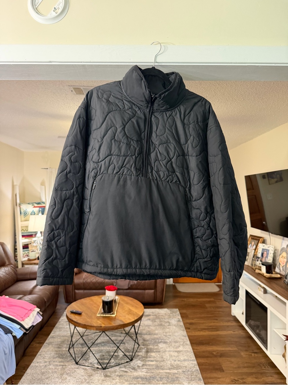 Avia Black Quilted Half-Zip Pullover Jacket